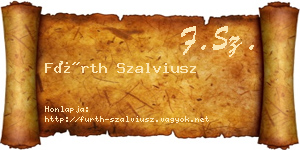Fürth Szalviusz névjegykártya